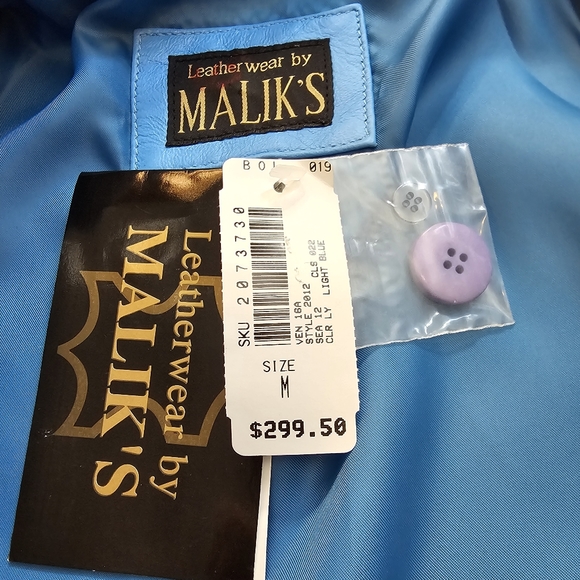 Malik's NWT blue sheepskin leather blazer/jacket - Picture 4 of 6